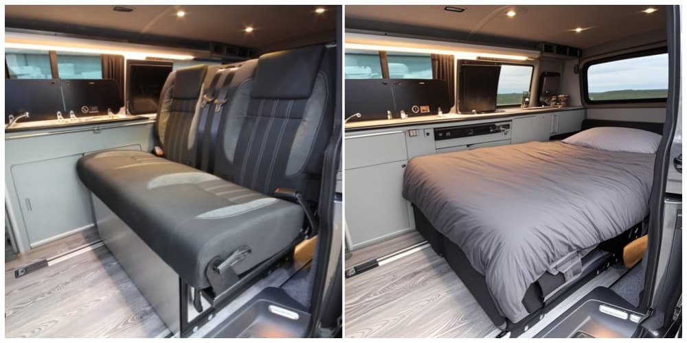 Campervan sleeping area