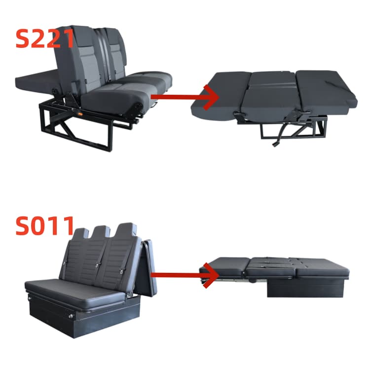 Folding campervan seat