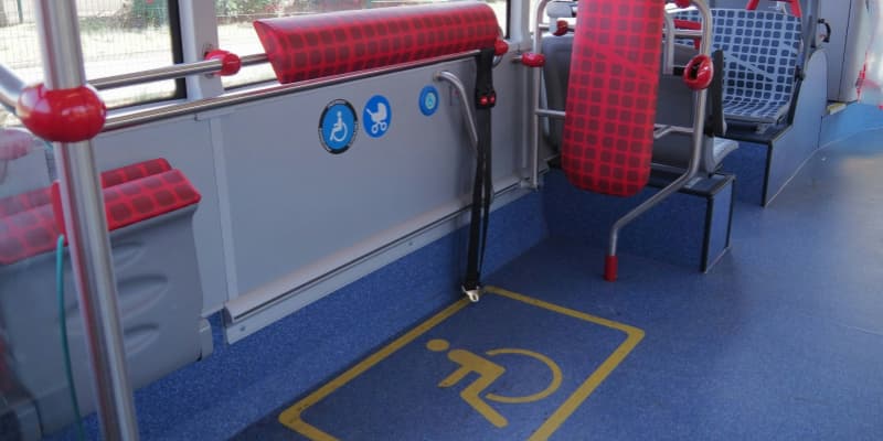 Wheelchair Accessible Bus with Wheelchair Parking Area