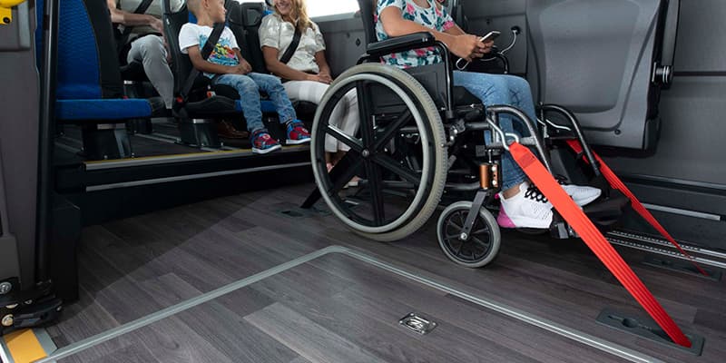 Wheelchair Accessible Bus with security facility