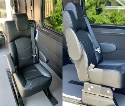 Single Adjustable black sprinter van seat